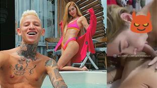 Latina chupando la polla de la liendra