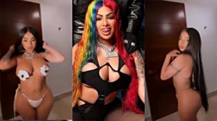 Yailin la mas viral en bikini mostrando sus tetas grandes