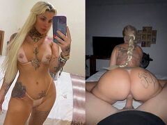 Rubia de culo enorme montando mi polla