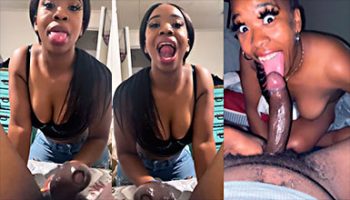 Negra tragando una enorme polla bbc