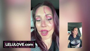 Babe records selfies at her first Halloween Horror Night HHN night at Universal Studios w/ cosplay costume makeup – Lelu Love