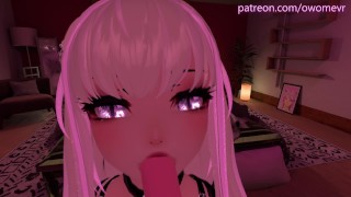 Beautiful POV Blowjob in VRchat – with lewd moaning and ASMR noises [VRchat erp, 3D Hentai]