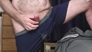 Me playing with my hard cock and hairy ass.