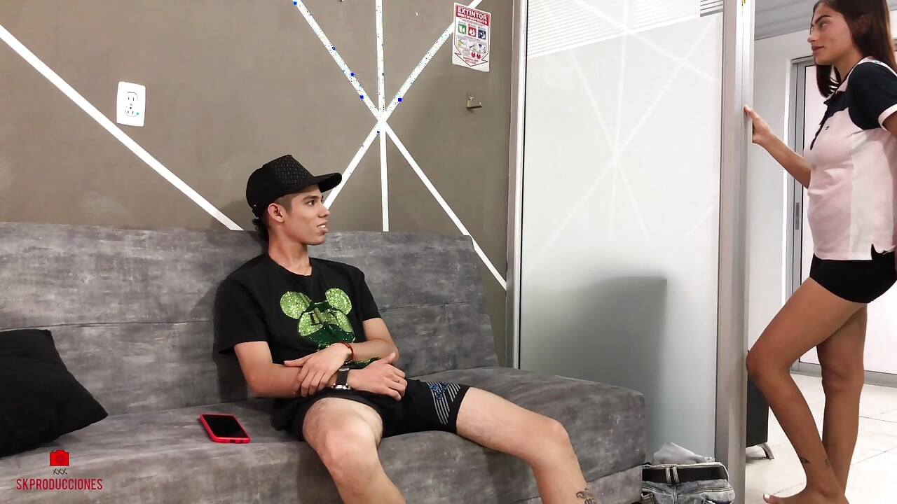 stepsister catches me masturbating and helps me on top of her