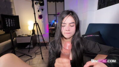 18 year old white girl deep throats me and I end up fucking that tight pink pussy