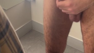 Jerking off my huge cock in H&M fitting room! Almost Caught