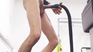 VACUUM FETISH using the vacuum to suck off my ass balls and erected cock