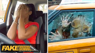 Fake Driving School – British ebony with natural boobs fucks her driving instructor