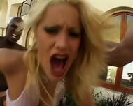 Shyla Interracial Threesome Swallows Black Cum