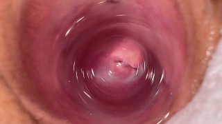 Camera deep inside Mia’s tight creamy pussy