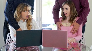 DaughterSwap – Hot Stepdads Swap And Fuck Their Mischievous Teen Stepdaughters For Failing In School