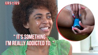 Ersties – Luna’s Brazilian hairy pussy in hot closeup