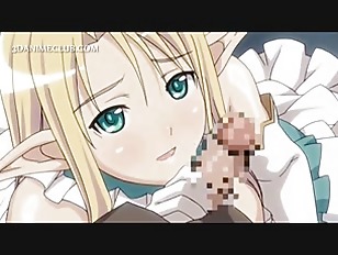 Blonde anime fairy on heels blows and fucks hard cock