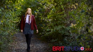 British 18 Year Olds First EVER Porn Scene – The Dildo In The Woods