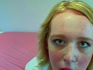 Chubby sucker gives multiple sloppy BJ’s with cum facials