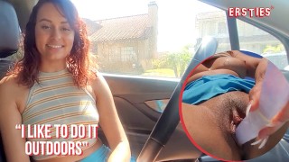 Ersties – Sexy Babe Uses A Large Dildo Until Squirts Outdoors