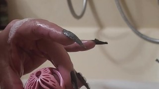 Getting my Tiny GirlCock Unlocked and Washed and immediately Relocked by Misstress