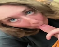 Pretty American Blonde Teen Blowjob
