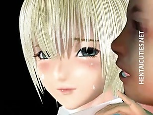 3D anime girl gets facialized in gangbang