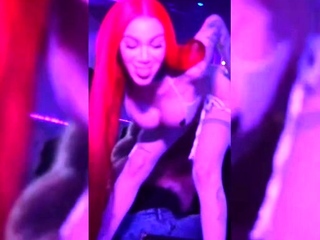 Beautiful Brunette Big Boobs Rides Fake Cock