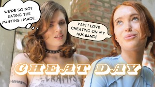 Cheat Day Creampie; Redhead cheats on her husband with TGirl Trainer – E. Streetcar & Zoey Luna