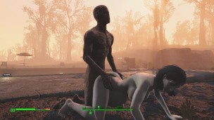 Ghoul got pregnant. Half-zombie gently fuck a woman from behind | Fallout 4 sex