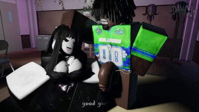 Girl gets addicted to a BIG cock – Roblox