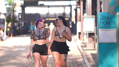 Goth pawg sluts public fucking & eating booty