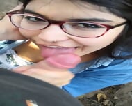 Latina Gives Outdoor Blowjob