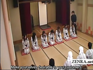 Subtitled busty indebted Japan milfs bathhouse sex game