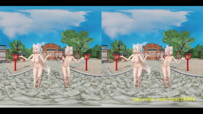 vr180 mmd FuwaMoco Nude dance 3d hololive