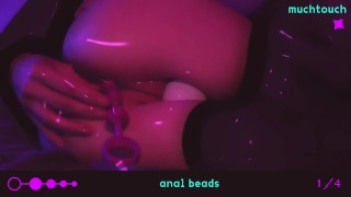 ♡ ANIME-GIRL PLAY WITH ANAL BEADS ♡