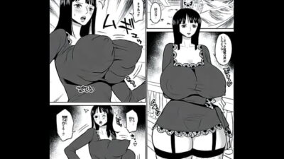 Nico Robin from One Piece, her breasts being groped by the invisible man Absalom